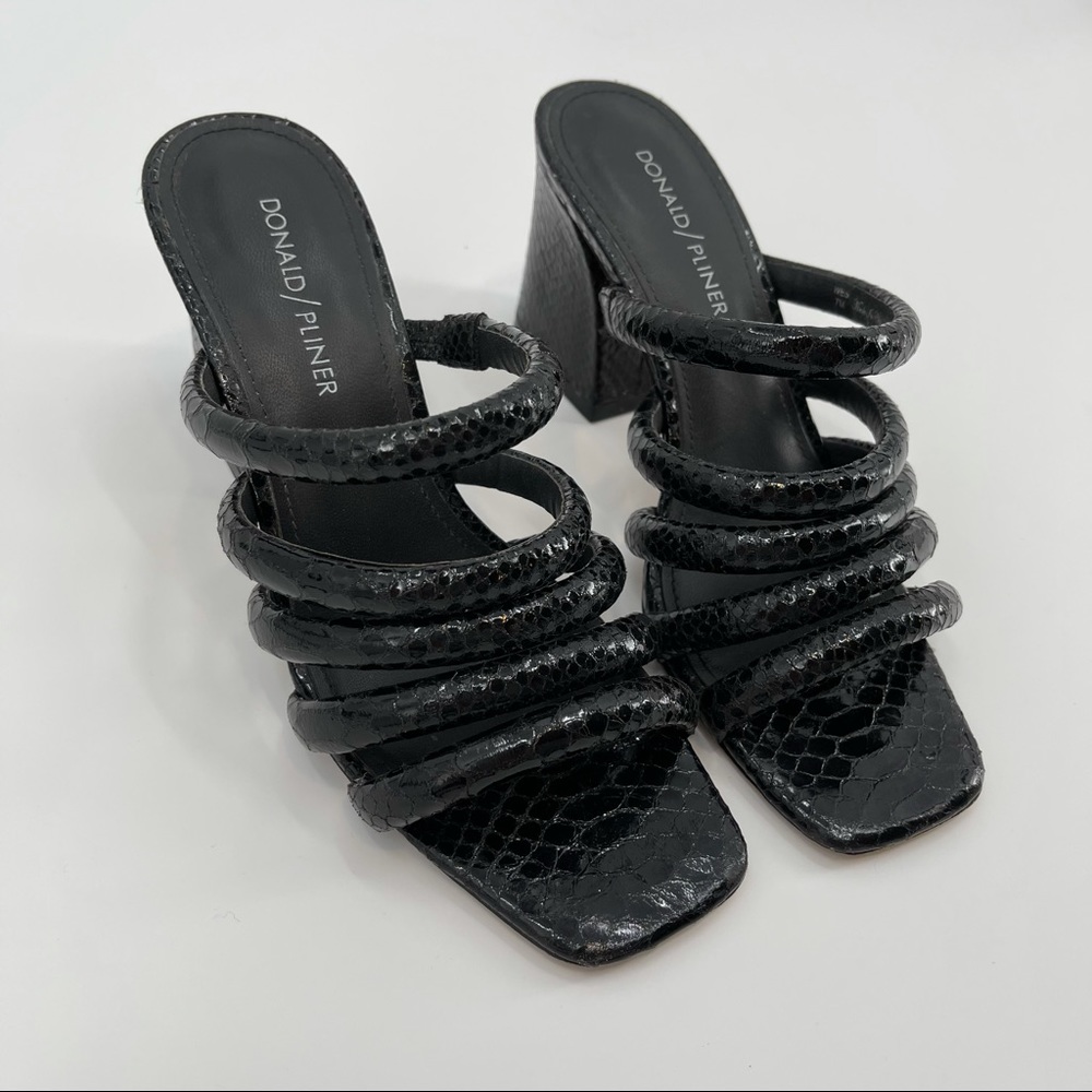 Donald Pliner Wes Block Heel Mule Black Size 7 - Picture 13 of 15